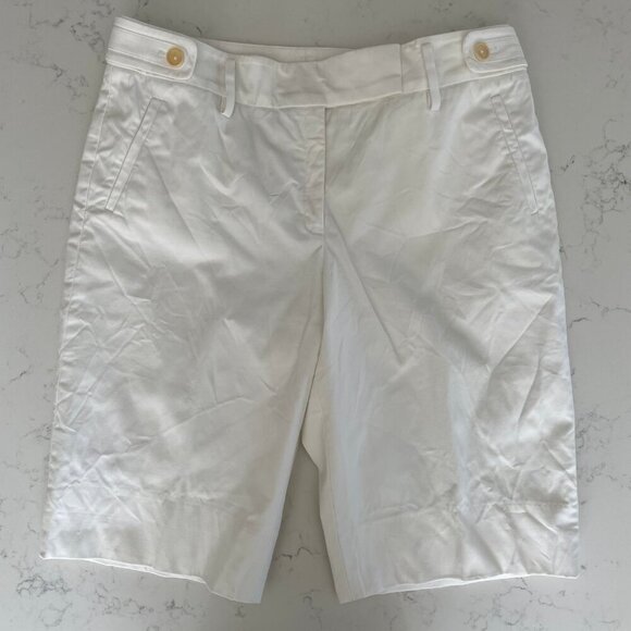 Faconnable 4 Pocket Lined Cotton Bermuda Shorts Designed in France White Sz 10 - Picture 5 of 13